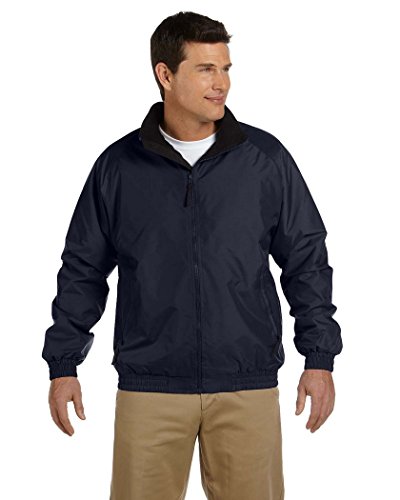 Veste nylon Harriton M740 doublée polaire chaude et coupe-vent imperméable marine XL