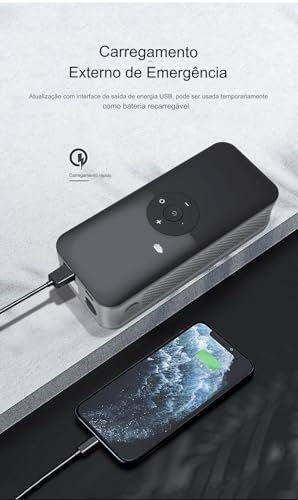 Compressor de Ar Portátil CARSUN Digital com Display LCD e Múltiplas Funções - Compacto Leve Prático