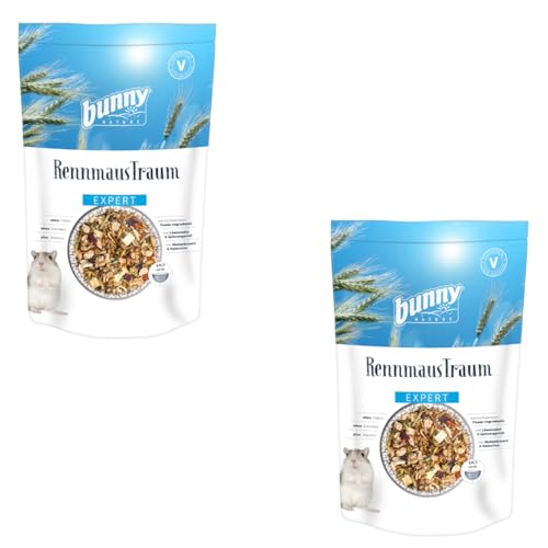 Bunny Nature RennmausTraum EXPERT | Doppelpack | 2 x 500 g | Alleinfuttermittel für Rennmäuse | Balancierte Long-Life-Rezeptur | Erlesene Zutaten aus der Heimat der Rennmäuse