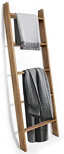 Ilyapa Blanket Ladder for The Living Room – Rustic Decorative Quilt Ladder, Barnwood