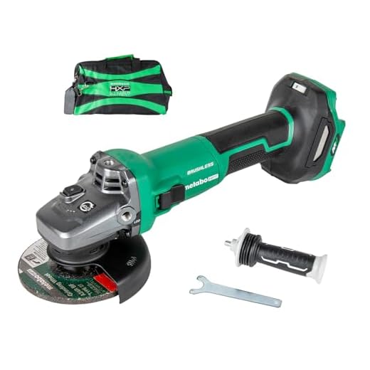 Metabo HPT 36V MultiVolt™ 4-1/2-Inch Cordless Angle Grinder | Tool Only - No Battery | Slide Switch | 1,500 Watt | Variable Speed | Optional AC Adapter | G3612DVEQ6