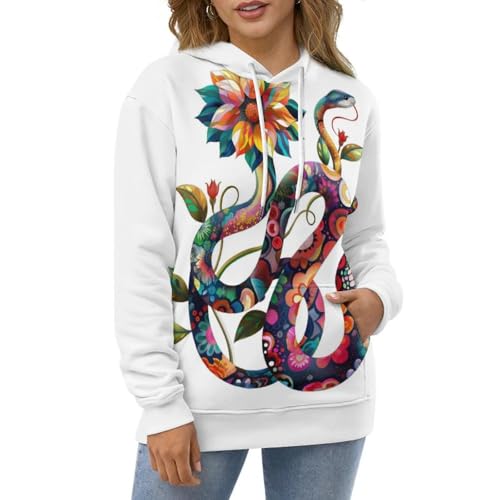 Sweat à capuche serpent coloré confortable pour affronter la fraîcheur