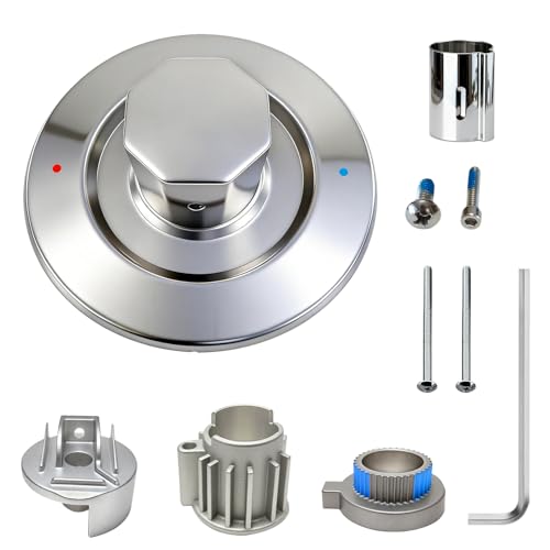Kit de recambio para ducha y bañera con balance de presión, manija y placa de cubierta, todo metal, compatible con válvula Moen y modelo 2510, manija de palanca para baño, cromo miniatura 1