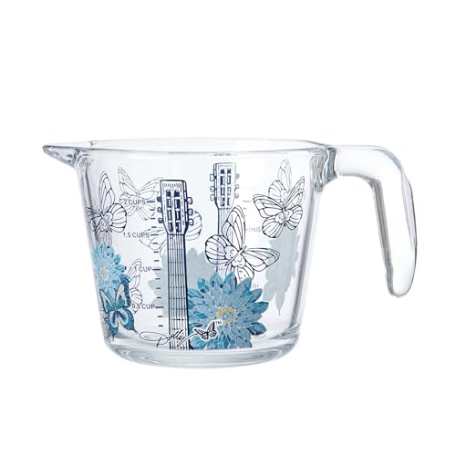 Dolly Parton Glass Measuring Cup, Easy-Read Markings, Spout and Handle, Oven and Dishwasher Safe, 2 Cup