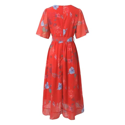 Robe en mousseline à fleurs chic pour femme