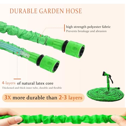 Manguera Extensible 30m, Manguera Flexible Jardín con Pistola Rociadora de 7 Funciones, para Jardín, Terraza y Patio. (100FT-30M,Green) - imagen 2