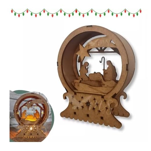 Luminária Led Presépio Mdf Lembrança Presente Natal