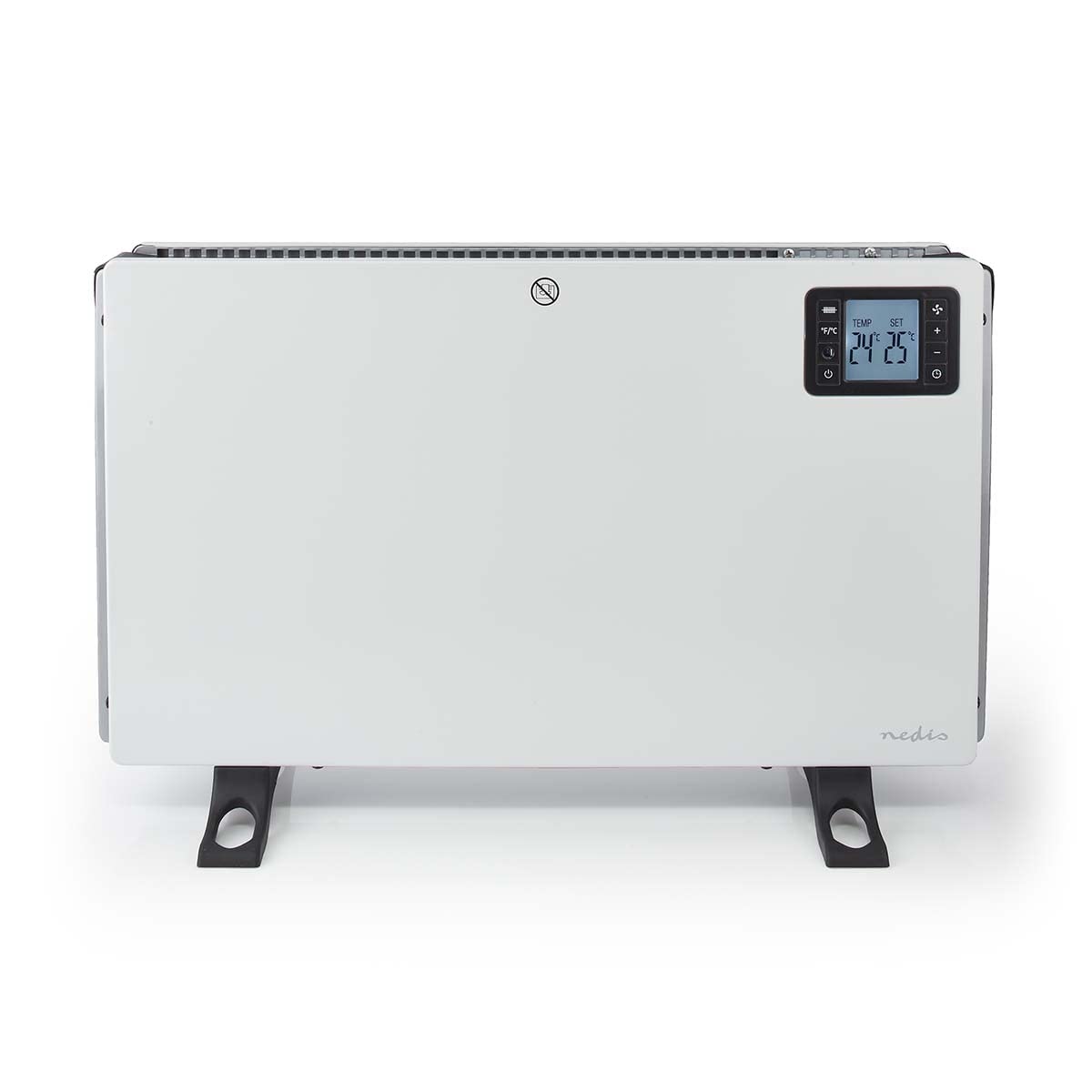 NEDIS Konvektor Heizlüfter Turbo Elektroheizer Verstellbares Thermostat 3 Wärmeeinstellungen Heizgebläse Fernbedienung Timer L 60,5 cm