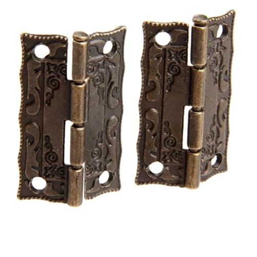 Charnières bronze antique robustes avec vis pour fixation solide de coffrets en bois - 2