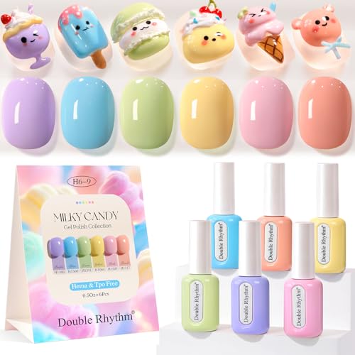 Double Rhythm 6 Pcs Hema Free Gel Polish Set 0.50