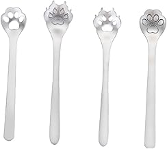 Luxshiny Coador De Metal 4Pcs Coador De Aço Inoxidável Coador Colheres De Aperitivo Pá Mini Colheres De Sobremesa Colher De Cachorro De Metal Colher De Mexer Colher De Café Criativa Colher