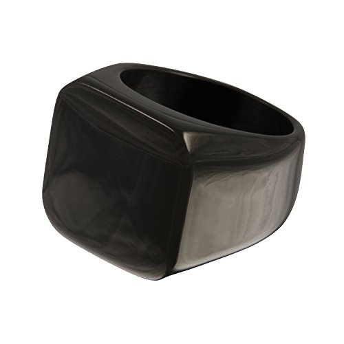 Preisvergleich Produktbild Juwelier Schönschmied- Ein Siegelring Herrenring Schwarz Glänzend mit Geschenk Ringbox - Edelstahl Gr. 72 (22.9) Nr186Hog