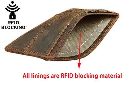 Le'aokuu RFID Real Leather Minimalist Slim Wallet Front Pocket Credit Card Case2