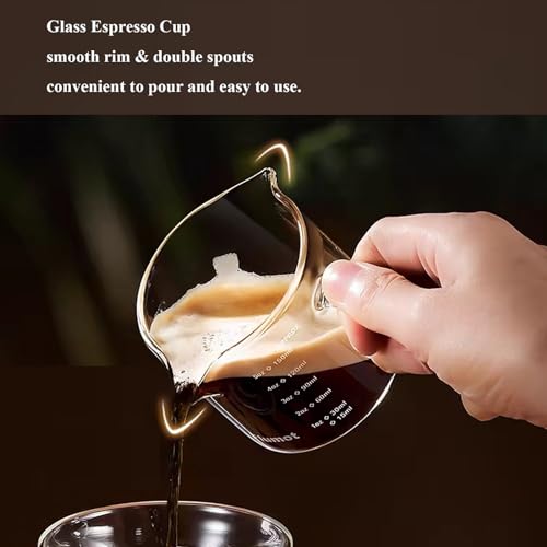 Vaso medidor para espresso 5oz vidrio borosilicato miniatura 5