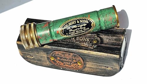 Karv Instruments Handmade Heavy Brass 6 Inches Kaleidoscope with Beautiful Patina Work, Best Birthday Gift for Children