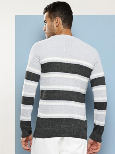 Image of Aarika Mens Winter Wear Cream Colour Solid Woolen Sweater