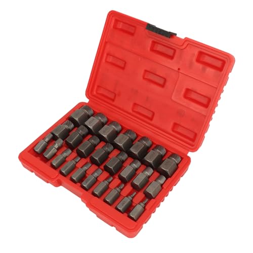 ZAICOLER Juego de Extractores de Tornillos de 25 Piezas, Kit de Removedor de Estrías Múltiples de Acero Eficiente, Kit de Herramientas para Proyectos de Bricolaje de Construcción de Maquinaria