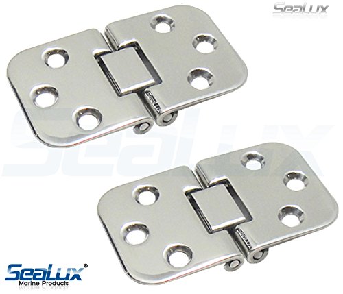 Sealux Marine 316 Stainless Steel 180 Degree Flush Mount Hatch Hinge 2-3/4" X 1-5/8" For Boat, Rvs (Pair) #TOP3