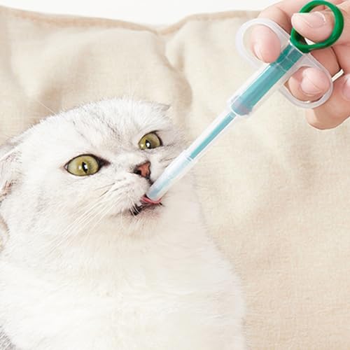 2 Stück Tablettengeber für Katzen,Katze Tabletten Pill Feeder,Cats Tablette Tabletteneingeber,Animal Medikamenten Shooter Dispenser Assist,Silikon Versteck Feeders Spritze Assistent für Pet Pille