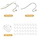 220 Pieces French Earring Hooks Ear Wire Ball Dots in Gold and Silver with 220 Pieces Clear Earring Backs Kit for Jewelry Making Bag Gift