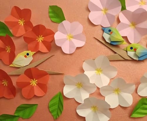 ウグイス（メジロ） 梅の花 2月壁面飾り