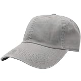 Falari Classic Baseball Cap Dad Hat 100% Cotton Soft Adjustable Size Grey