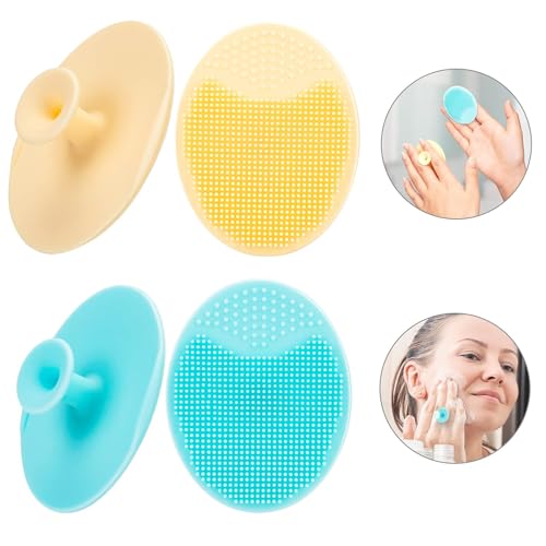 Face Scrubber, Facial Exfoliator, Face Scrub Brush, Soft Face Brush, Silicone Facial Cleansing Brush, Face Exfoliator Blackhead Acne Pore Cradle Cap Face Wash Brush for Deep Cleaning Skin Care 4 Pack - Image 8