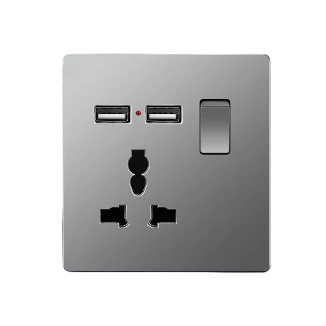 Charging switches Socket, Dual USB Port 2.1A, AC 110-250V, 13A Multifunctional Wall-Mounted USB Power 5-PIN Universal Socket(1G 3P 2A)