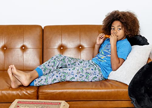 Sleep On It Boys Pajamas Pant And T-Shirt Sets 4 Piece Summer Pajama Bottom And Sleep Shirt Sleepwear Sets For Kids (12-14, Navy-Blue) #TOP3