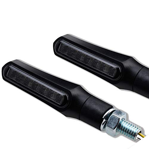 LED Mini Motorrad Blinker Shark e-geprüft schwarz universal 12V (LED Blinker, 1 Paar)