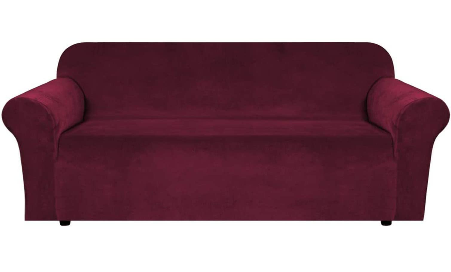 Housse de canapé en velours rouge universelle et extensible pour salon