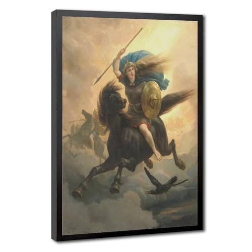 Toile Peter Nicolai Arbo Valkyrie 61x91 cm cadre suspendu deco bureau