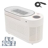 AXGCAA Mini-Eismaschine, kompakter Tisch-Eiswürfelbereiter, 8 Würfel in 15 Minuten, 120-Watt-Doppel-Eiswürfelbehälter mit transparentem Deckel, Gute Wärmeableitung, für Zuhause, Büro und Camping