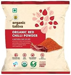 Organic Tattva, Organic Dried Red Chilli Powder, 100 Gram | Quality Mirchi Powder, Naturally Processed, from Farm Picked Fresh Red Chilli Pepper