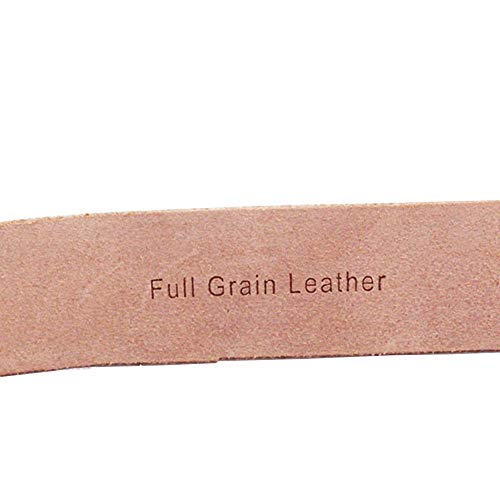 Johnson Brothers Solid leather belt with trout belt buckle one piece full grain leather 1.5" wide2