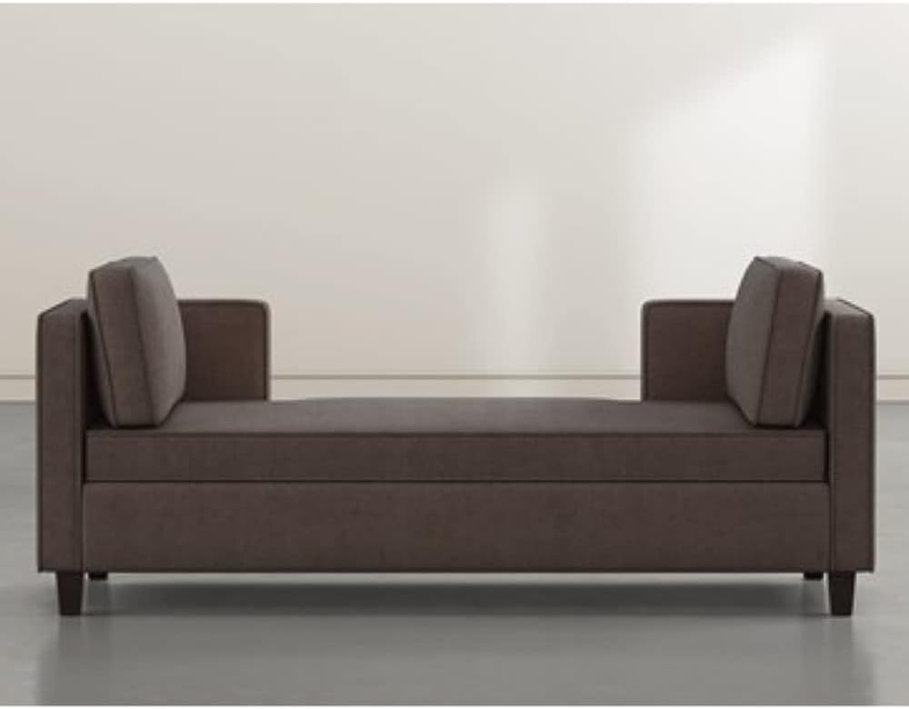 MTK WOOD PLAZA Circa Velvet 76" Settee Chaise Longues for livingroom Bedroom Office (Brown)