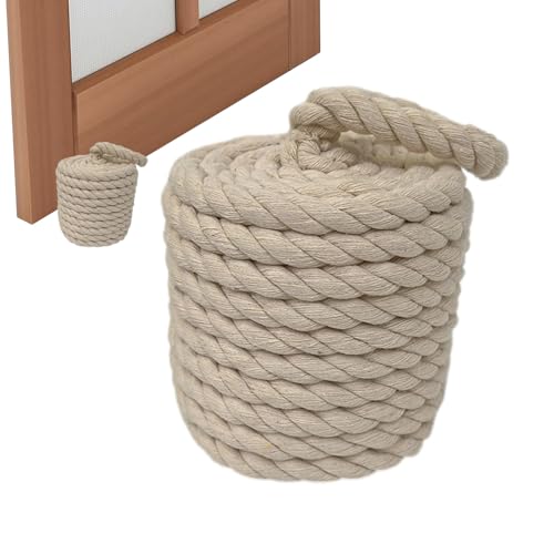 Butée de porte lestée – Butée de nœud en corde, support de porte en coton | Poignée lourde décorative pour bloqueur de confiture, coin de fenêtre rustique pour chambre à coucher, entrée, bureau, salon
