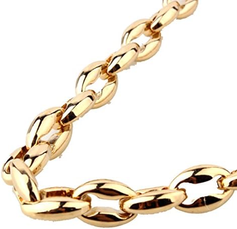 Fashion Stainless Steel Hollow Coffee Beans Link Chain Men's Gold Necklace Jewelry,16-40"
