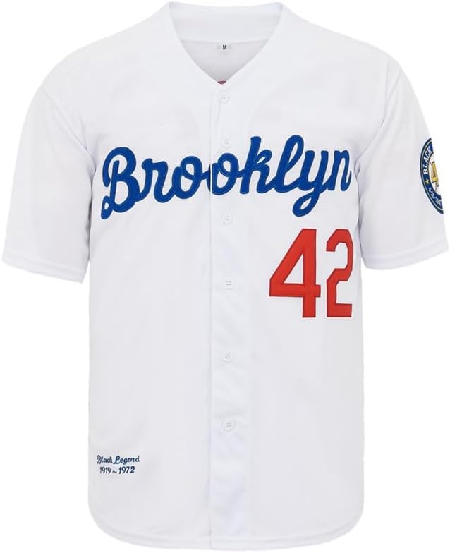 Men's Black Legend Baseball Jersey #42 Vintage Embroidered Retro Hip Hop Jersey Stitched - Image 3