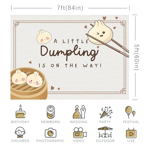 Fondo para fiesta de bebé temática Dumpling 7x5ft miniatura 6