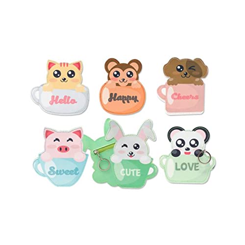 Lote de 12 Divertidos Monederos Infantiles con Diferentes Diseños'Animales'. Carteras y Neceseres. Complementos. Regalos Originales. Detalles de Bodas, Comuniones, Bautizos, Cumpleaños. DK.