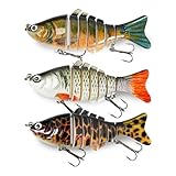 3 Pack Multi-Joint Sinking Glide Baits, 3.9
