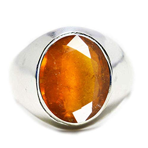 Bague hessonite de Ceylan homme en argent pour sublimer vos costumes