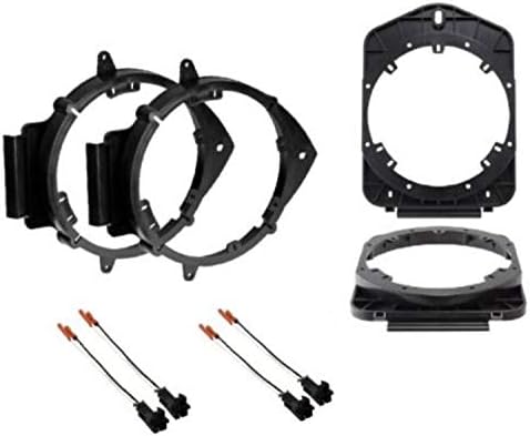 2 Pair 6" 6.5" Inch Car Door Speaker Install Adapter Mount Bracket Plates with Speaker Wire Connectors- for 2008-2013 Chevrolet Silverado + for 08-13 GMC Sierra - Extended Cab Models Only
