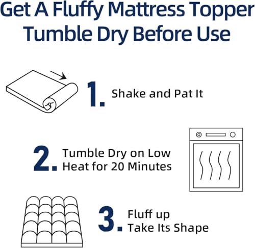 Mattress Topper Full for Back Pain, Extra Thick Mattress Pad Cover, Plush Pillow Top, Deep Elastic Pocket, Grey