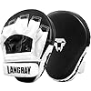 LangRay Boxing Pads Focus Mitts : 1 Pair Curved Boxing Punch Mitts Synthetic Leather Target Pads for Kickboxing Sparring MMA Muay Thai