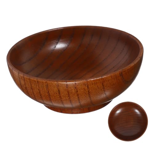 Cabilock Piatto Di Salsa Rotondo in Legno, Piatto Per Condimenti Superficie Liscia, Contenitore Per Salse Versatile Adatto a Sushi e Snack, Colore Naturale Retrò Per Uso in Cucina e Tavola