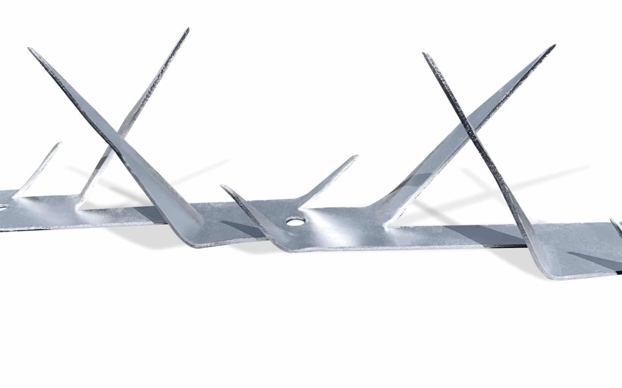 EFFICACYEfficacy Intruder Deterrent Fence Wall Spikes for Garden and Outdoor | GI Anti Climb Spike Thief Deterrent for Railing Roof Home Security – Silver Color - 31 cm – Small Size - 1Pc