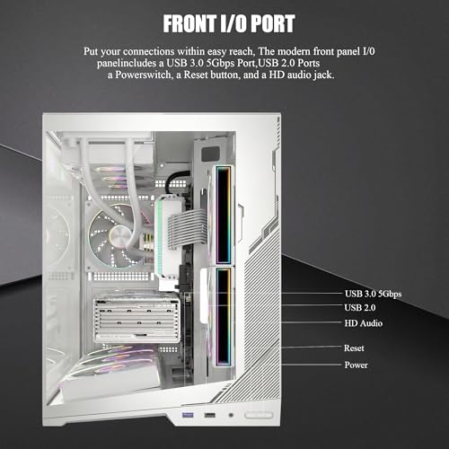 Boîtier PC ATX Zero Blanc mini-tour pour configuration gaming et bureau épurée - 4