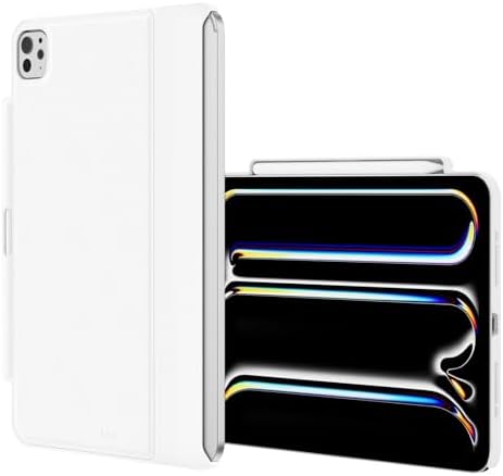 SWITCHEASY CoverBuddy for 2024 iPad Pro 13" M4 - Magic Keyboard Compatible Case for iPad Pro (M4), Enhanced Thickness & Heat Dissipation [Keyboard Not Included] - White (Leather)